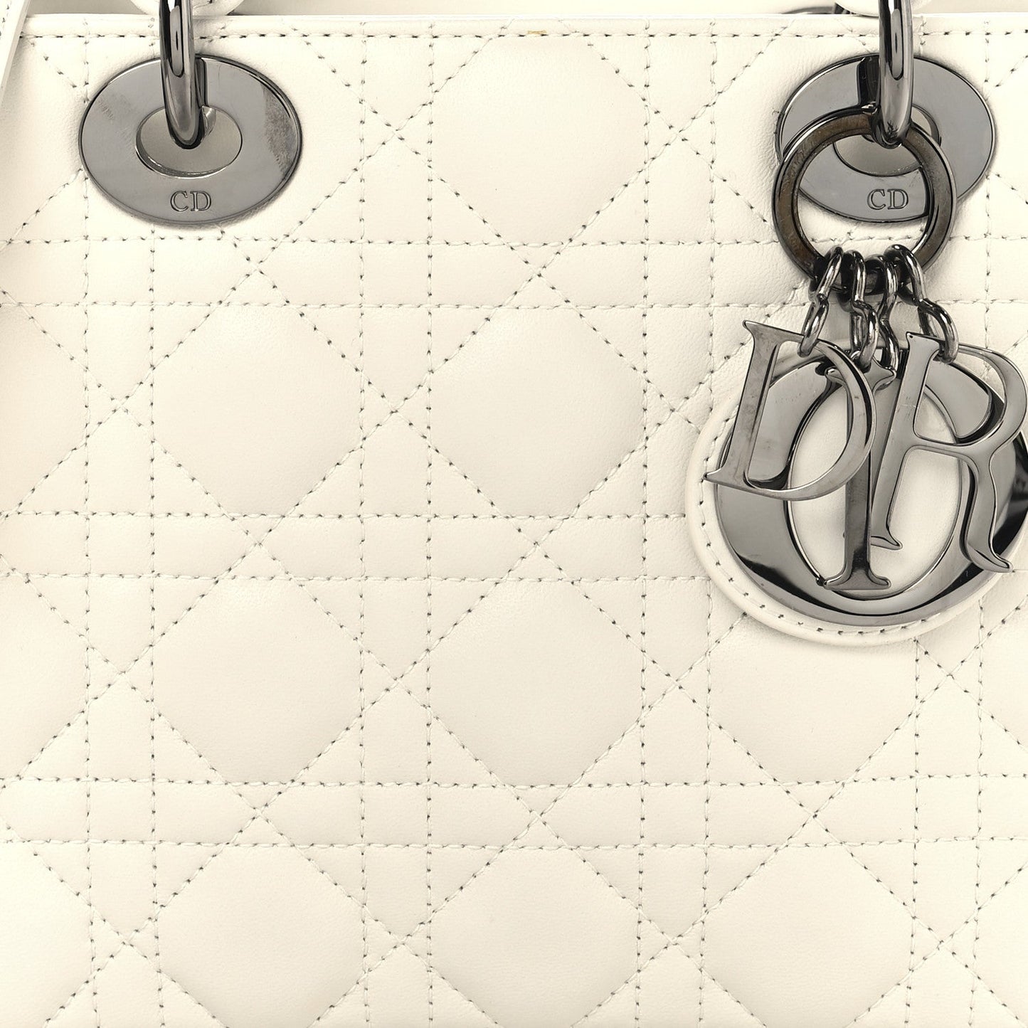 Lambskin Cannage Small My ABCDior Lady Dior White
