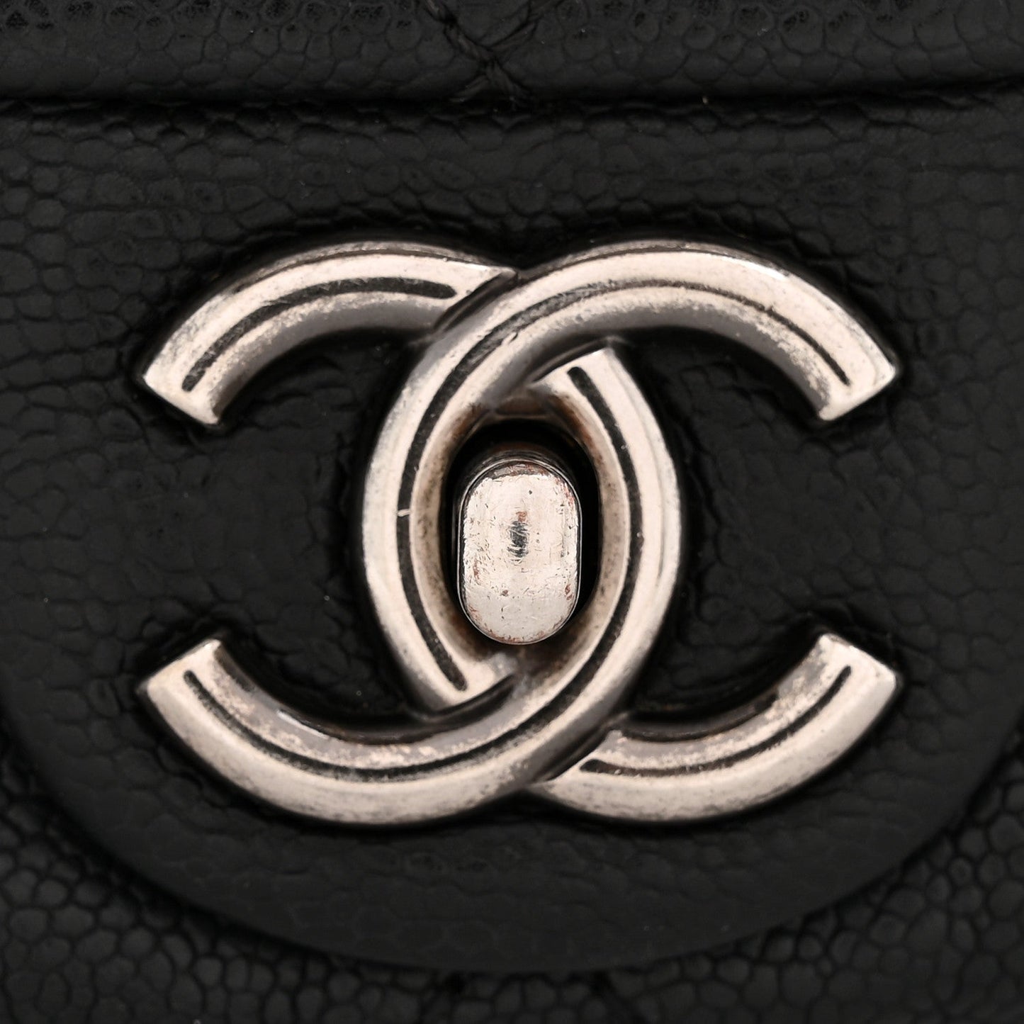 Caviar Quilted Medium Simply CC Flap Black