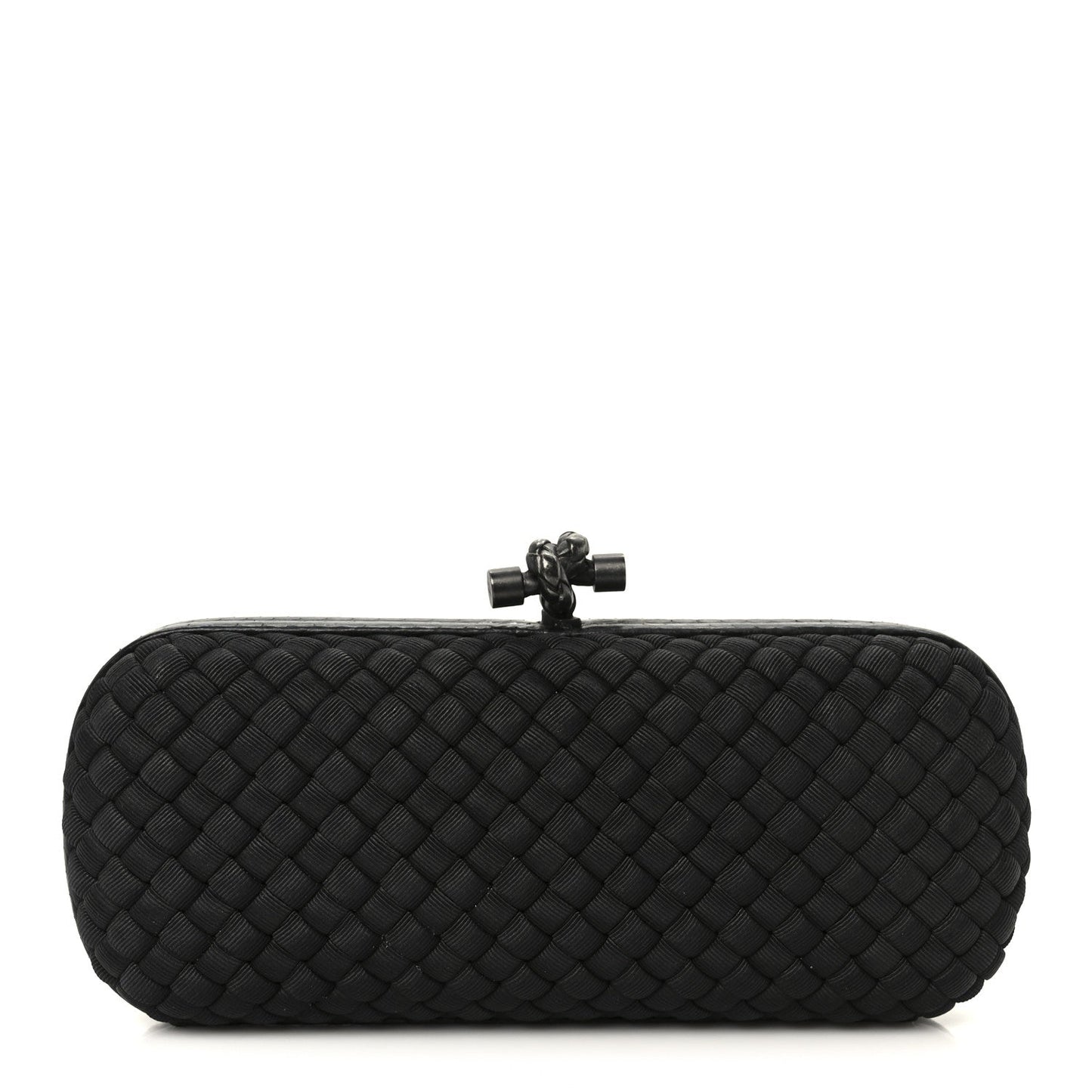 Satin Ayers Intreccio Impero Stretch Knot Clutch Black