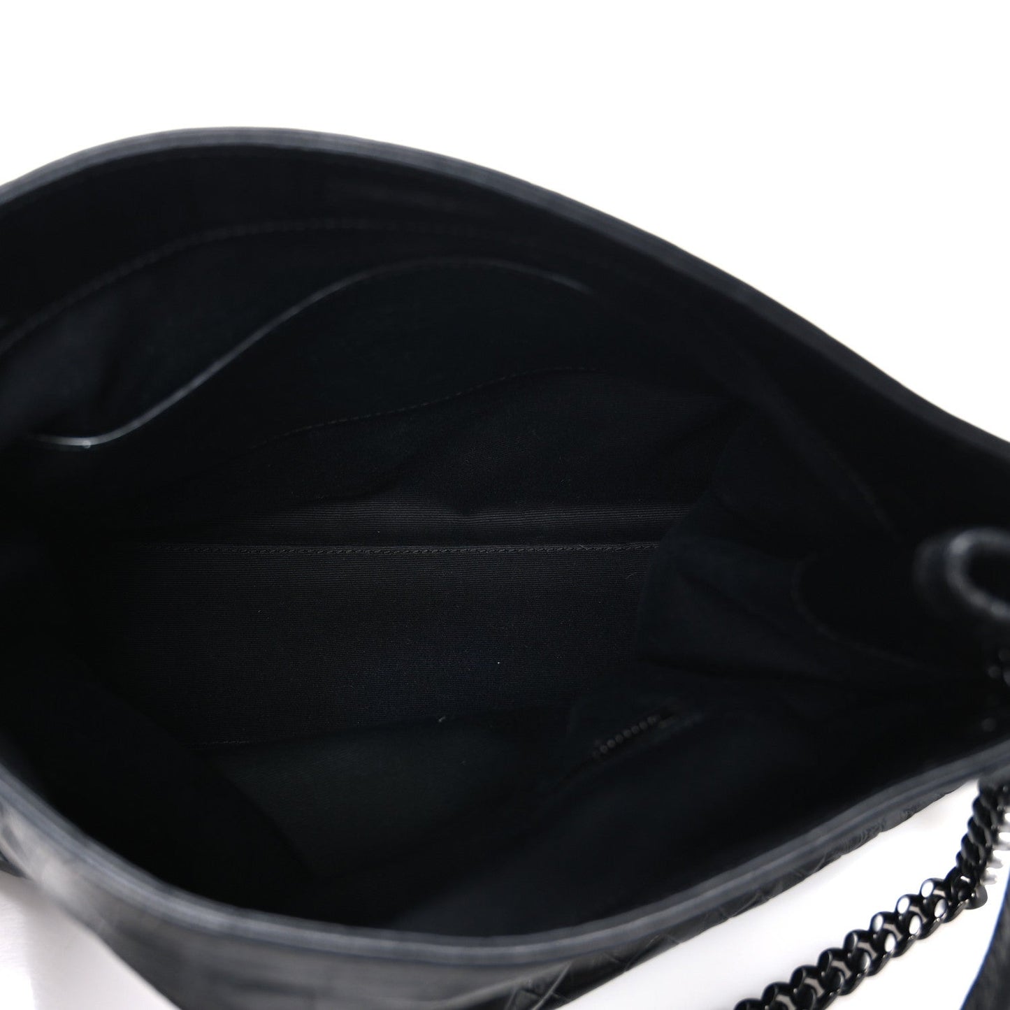 Calfskin Crocodile Embossed Monogram Medium Niki Shopping Bag Black