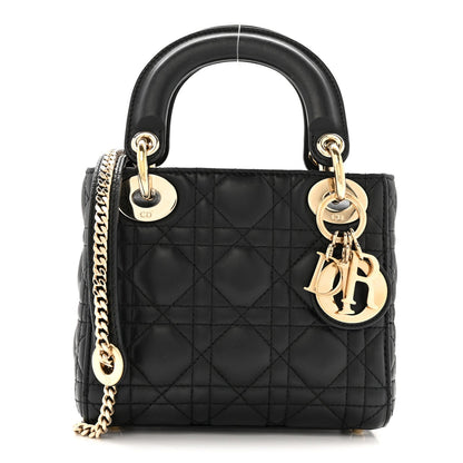 Lambskin Cannage Mini Lady Dior Black