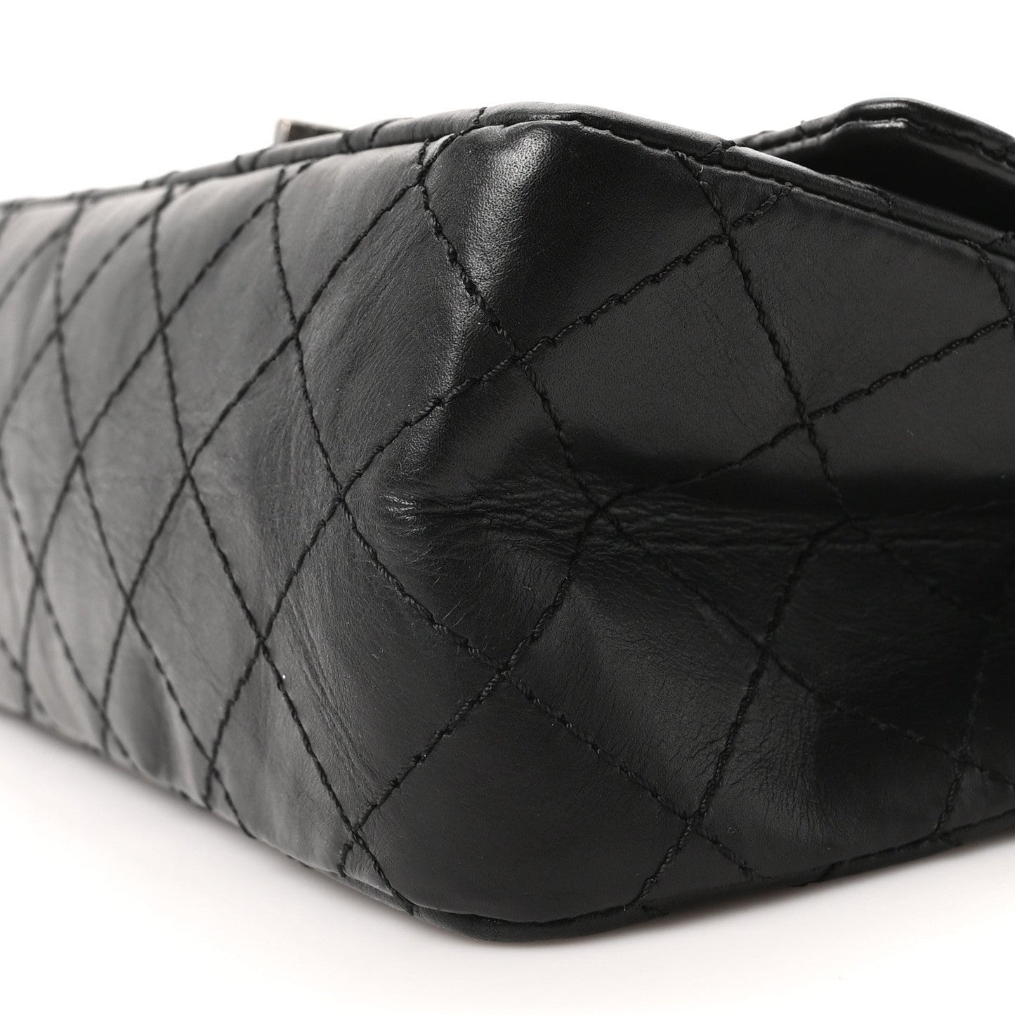 Aged Calfskin Quilted 2.55 Reissue 225 Flap Black