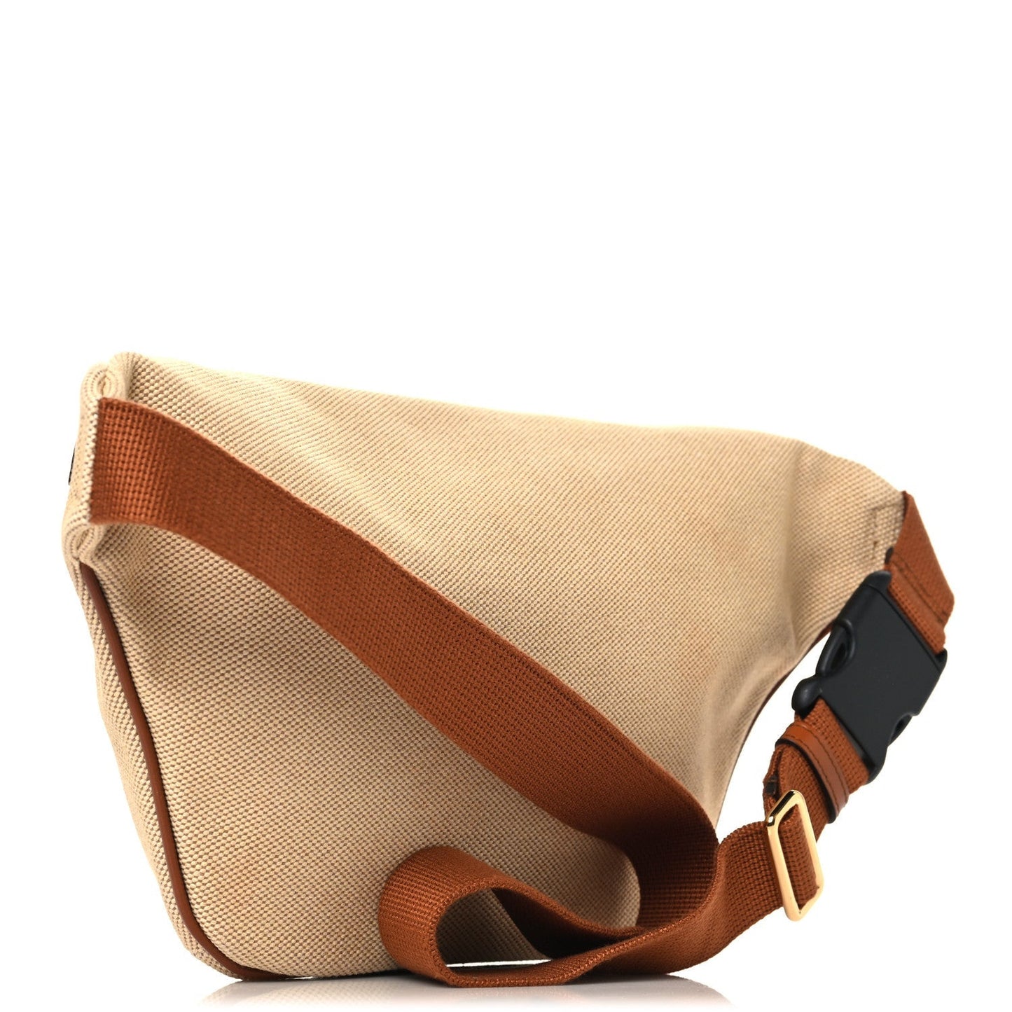 Vintage Canvas Web Belt Bag Sand Cuir