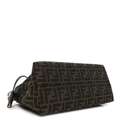 Vitello Grace Jacquard FF Medium By The Way Boston Bag Tobacco Moro Ebano