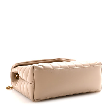Calfskin Y Quilted Monogram Small Loulou Chain Satchel Dark Beige
