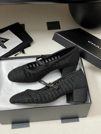 HIGH BALLET MARY JANE 50MM IN BLACK RAFFIA