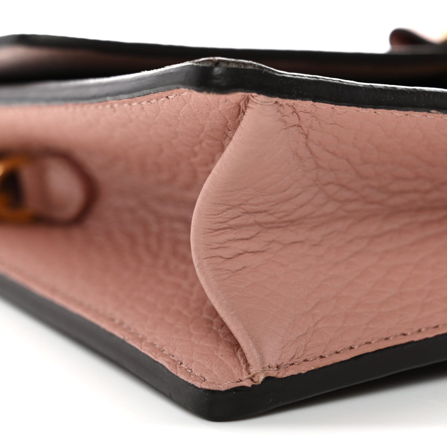 Damier Ebene Croisette Chain Wallet Magnolia