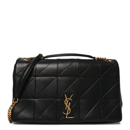 Lambskin Patchwork Monogram Large Jamie Black
