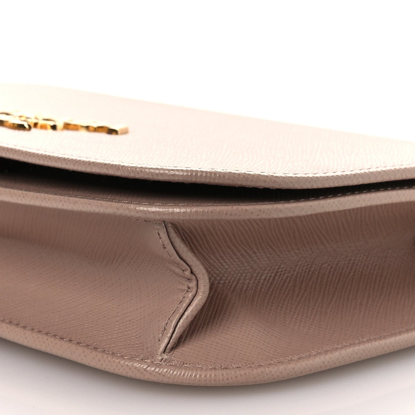 Saffiano Bandoliera Chain Crossbody Bag Cammeo
