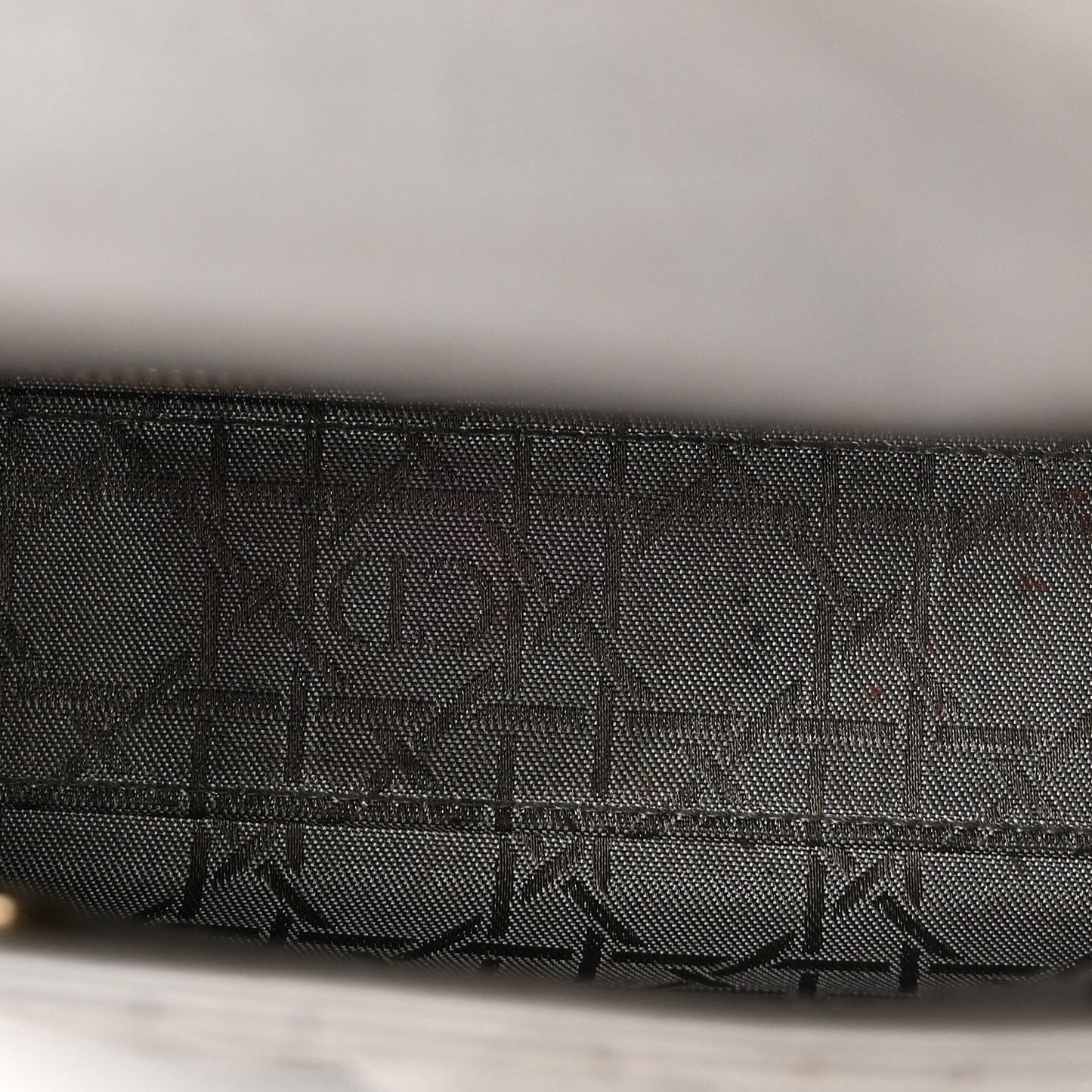 Metallic Lambskin Cannage Mini Lady Dior Grey