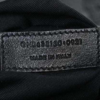 Crocodile Embossed Lambskin Monogram Medium Niki Chain Satchel Black