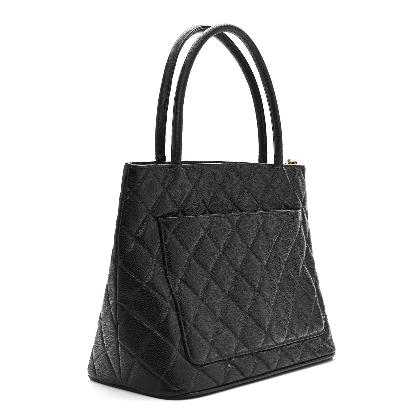 Caviar Quilted Medallion Tote Black