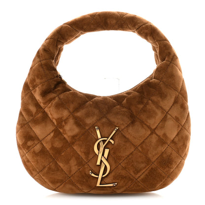 Suede Quilted Icarino Bag Cognac