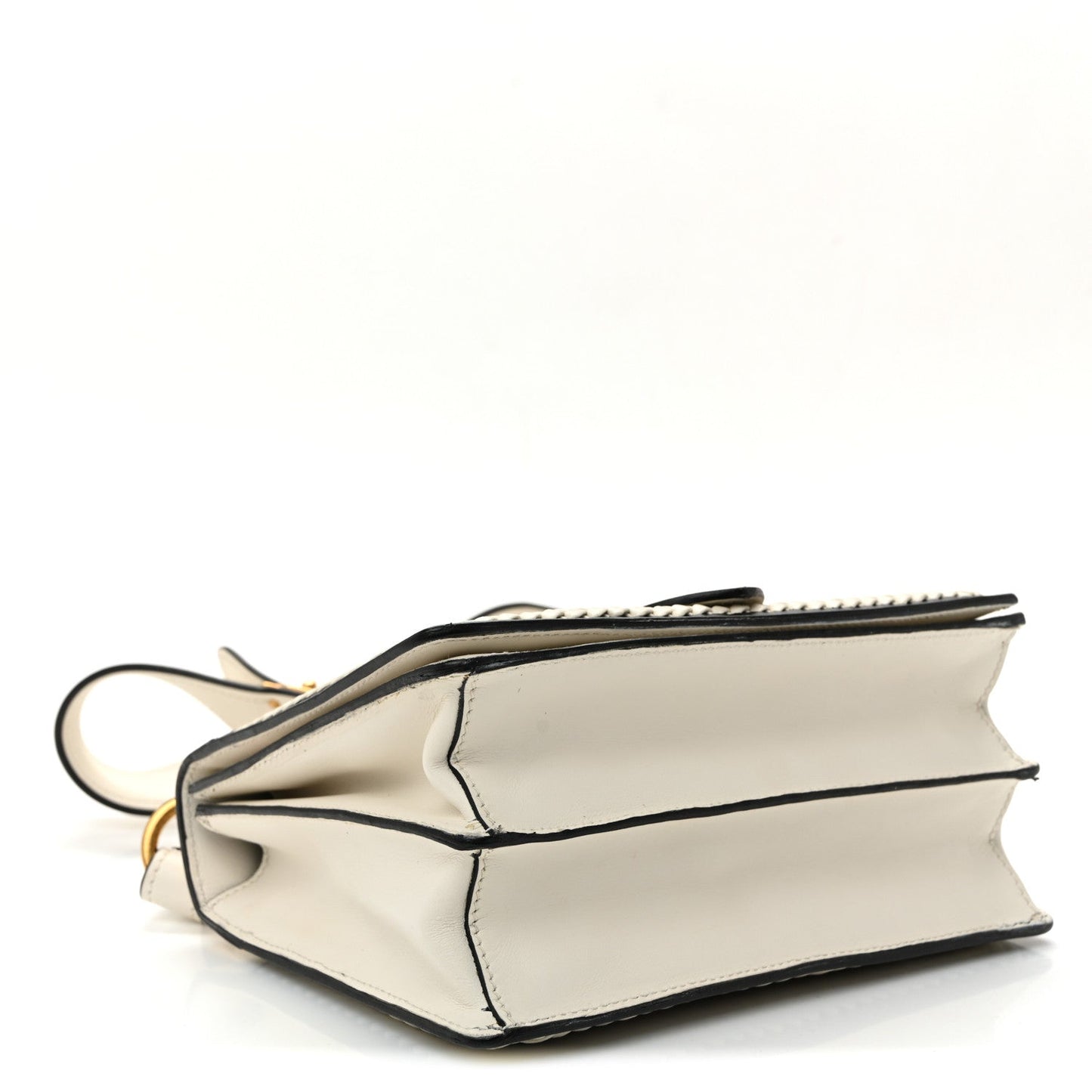 City Calf Raffia Saffiano Cahier Bag Naturale White