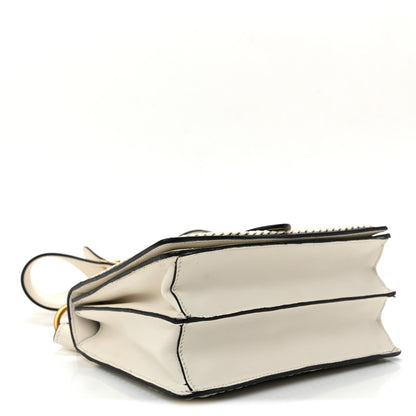 City Calf Raffia Saffiano Cahier Bag Naturale White