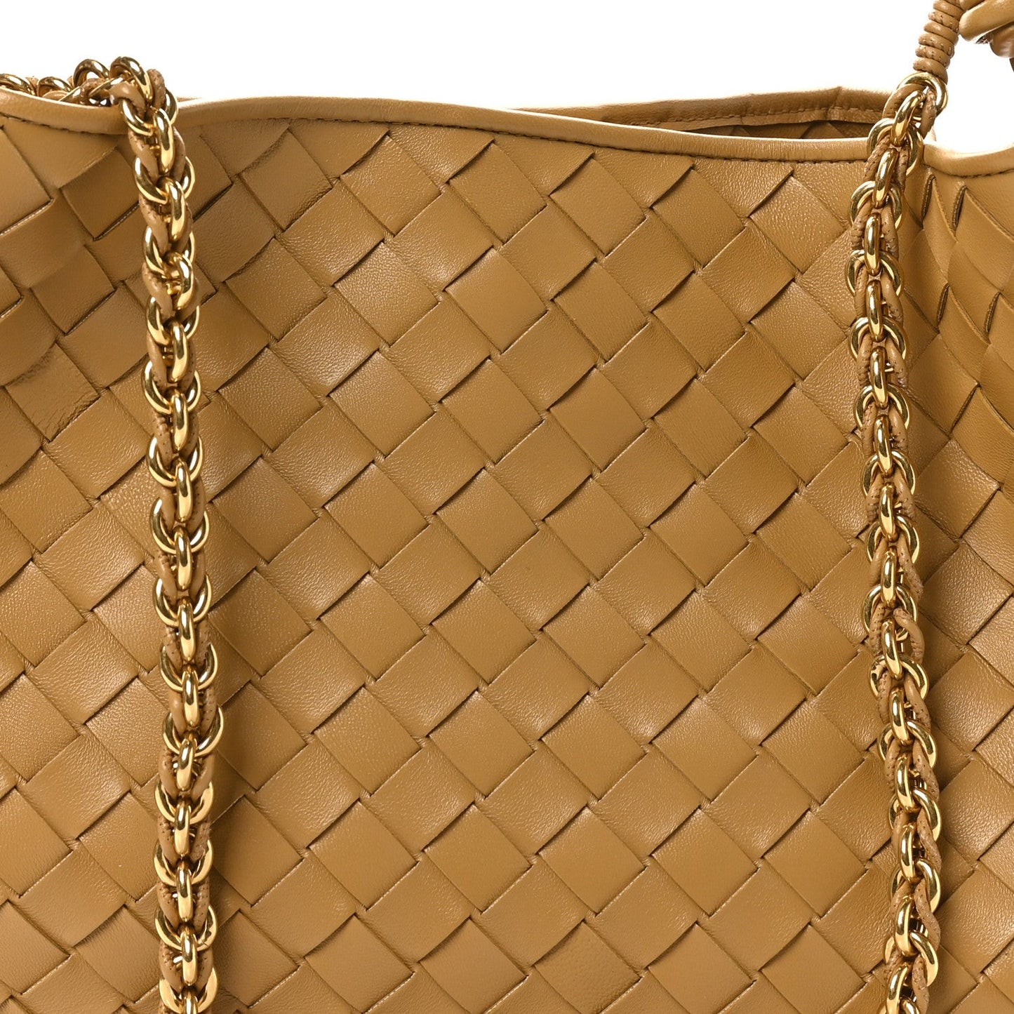 Nappa Intrecciato Sardine With Chain Bag Dark Praline