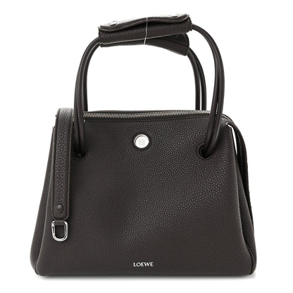 Grained Calfskin Medium Madrid Bag  Dark Ebony