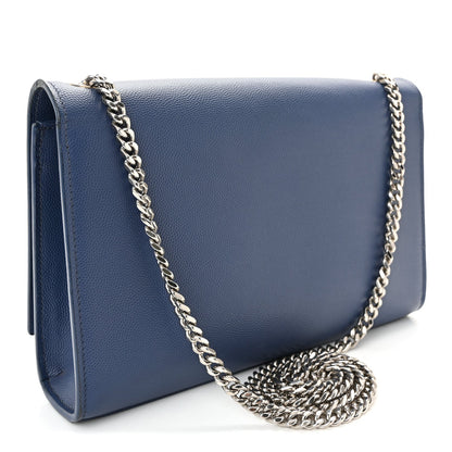 Grain De Poudre Medium Classic Monogram Kate Satchel Blue Charron