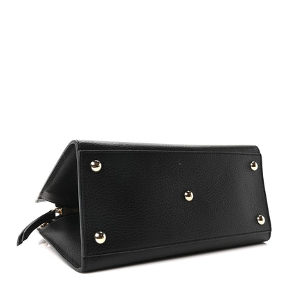 Dollar Calfskin Medium Soho Top Handle Satchel Black