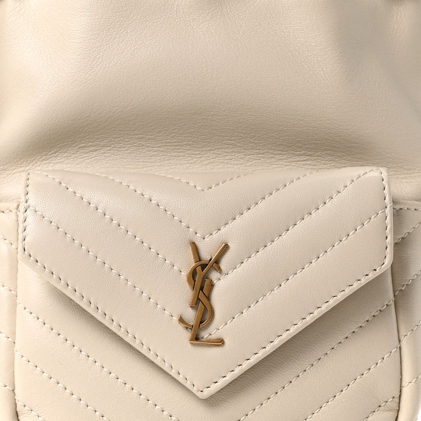 Lambskin Matelasse Monogram Joe Nano Bucket Bag Crema Soft