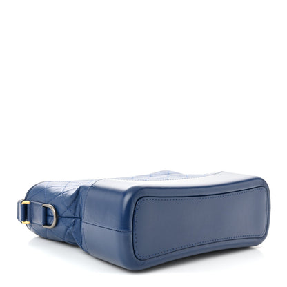 Patent Goatskin Quilted Medium Gabrielle Hobo Blue