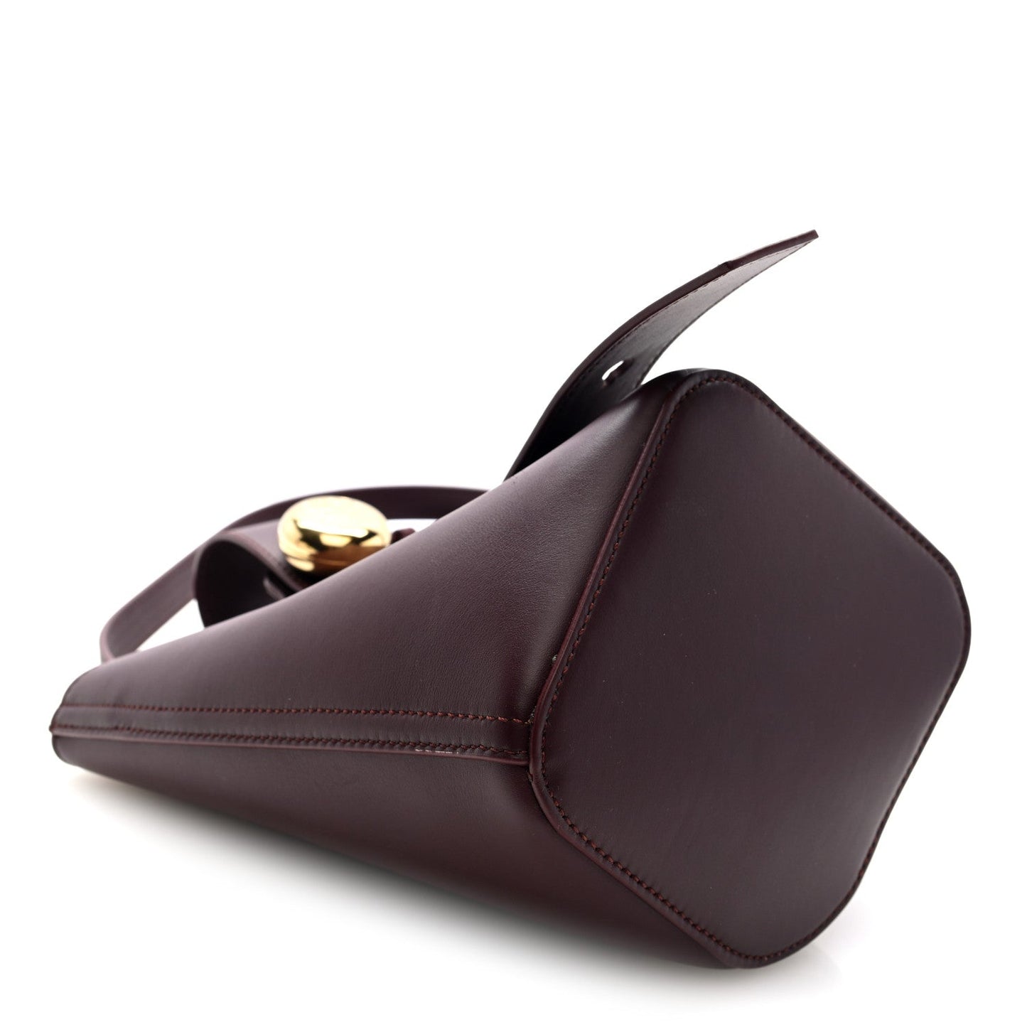 Calfskin Mini Pebble Bucket Bag Dark Burgundy