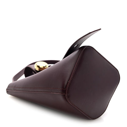 Calfskin Mini Pebble Bucket Bag Dark Burgundy