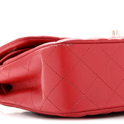 Lambskin Quilted Small Double Flap Dark Red