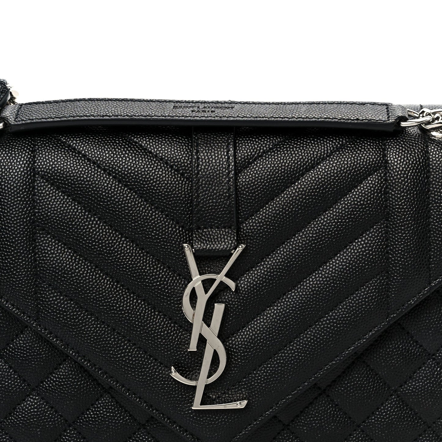 Grain De Poudre Textured Mixed Matelasse Triquilt Medium Monogram Satchel Black