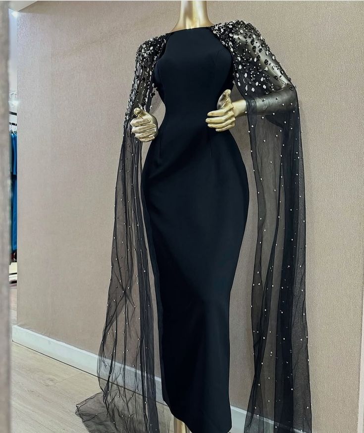 formaldressy-Black exquisite beaded long tulle satin tight prom dress evening dress birthday party dress gh5384