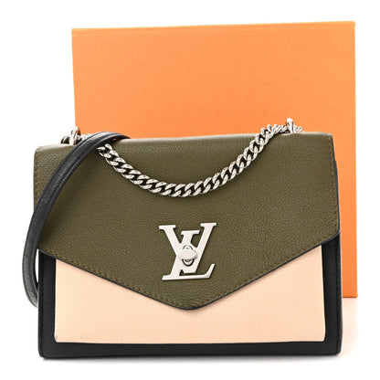 Soft Calfskin Mylockme Chain Bag BB Smokey Brown Green