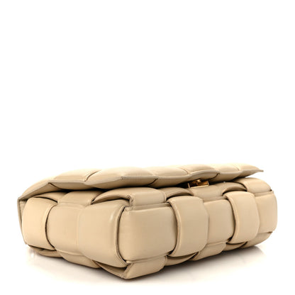 Lambskin Maxi Intreccio Padded Chain Cassette Crossbody Bag Porridge