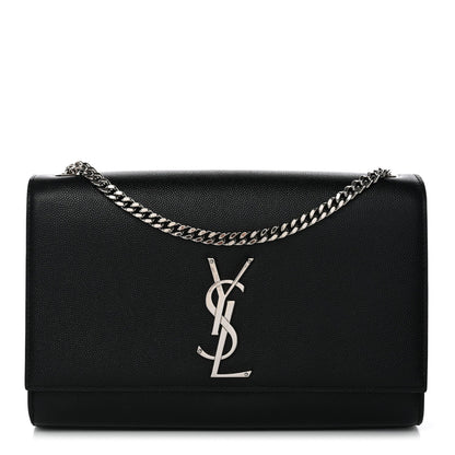 Grain De Poudre Medium Classic Monogram Kate Satchel Black