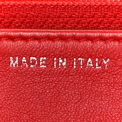 Lambskin Quilted Wallet On Chain WOC Red