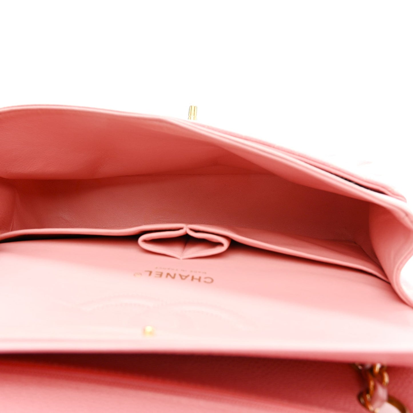 Caviar Quilted Medium Double Flap Pink