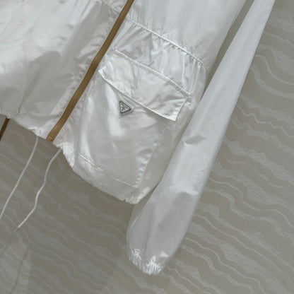 Prada Zipper Jacket White Polyester