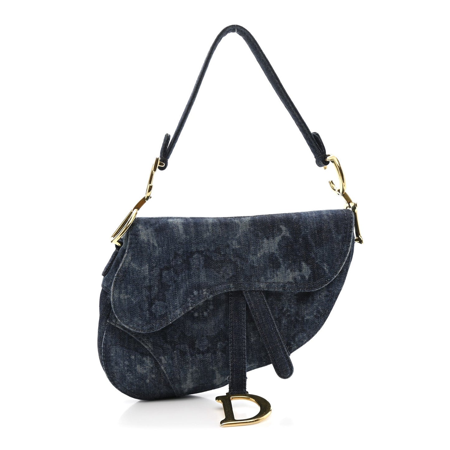 Denim Tie Dye Saddle Bag Blue