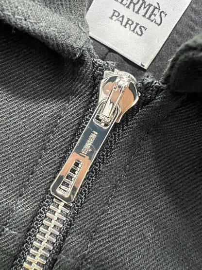 HM Lapel Zipper Jacket Black Viscose 304343