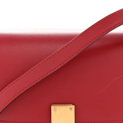 Smooth Calfskin Small Classic Box Flap Bag Red