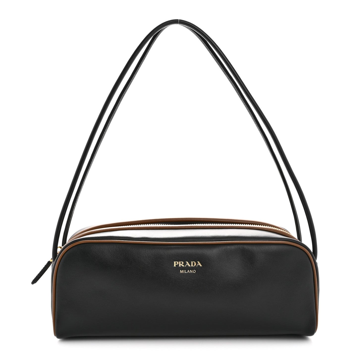 Soft Calfskin Swing Shoulder Bag Black Hazelnut