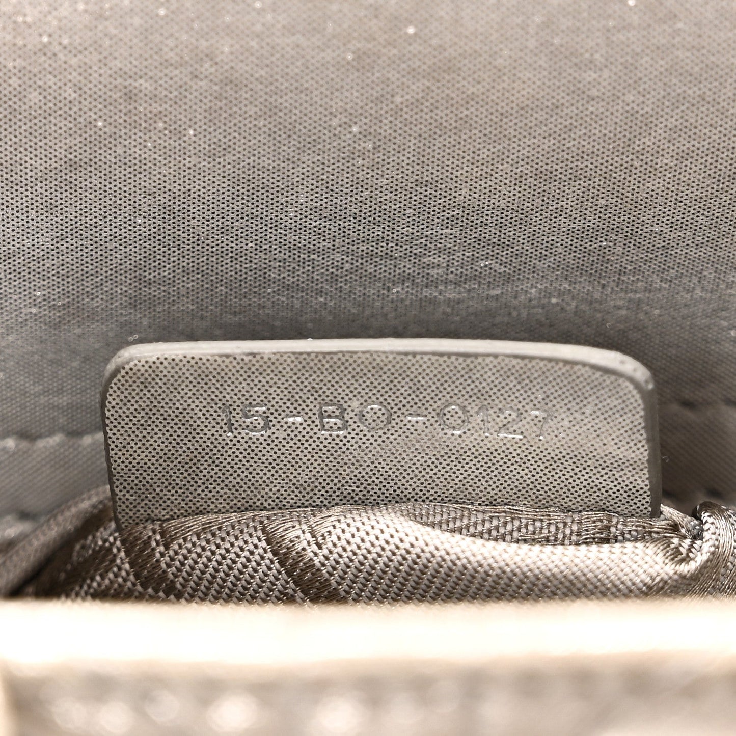 Metallic Lambskin Cannage Mini Lady Dior Silver