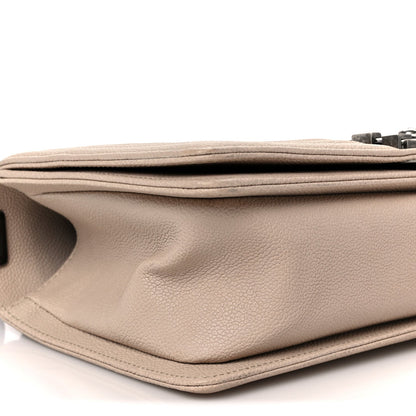 Caviar Quilted Medium Boy Flap Beige