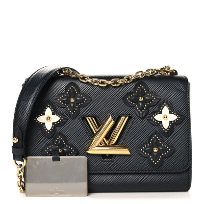 Epi Flowers Twist Shoulder Bag MM  Black