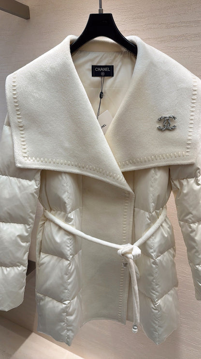 Chanel 2025 Down Jacket Cream Polyester