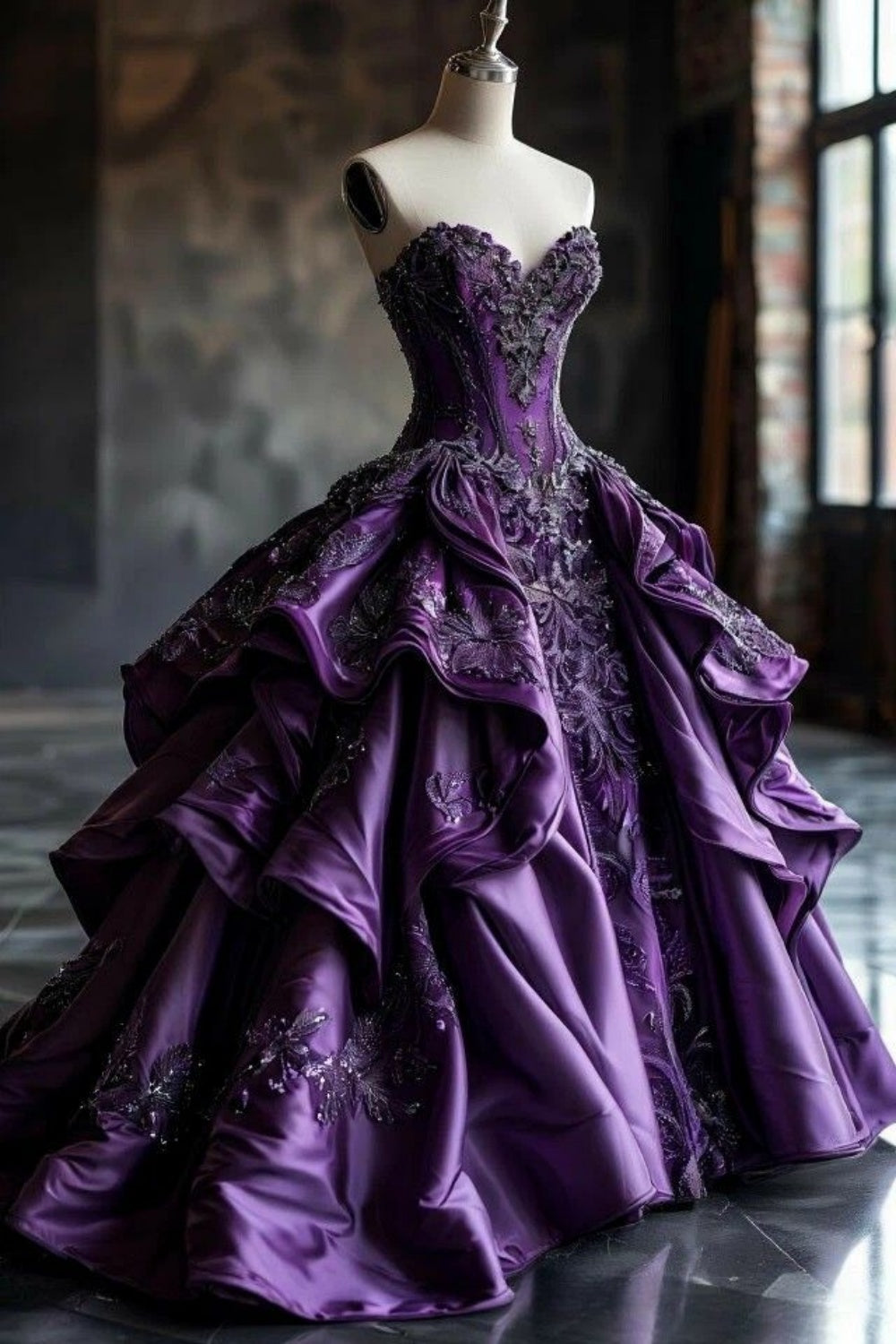 formaldressy-Purple exquisite beaded long ball gown gh6156