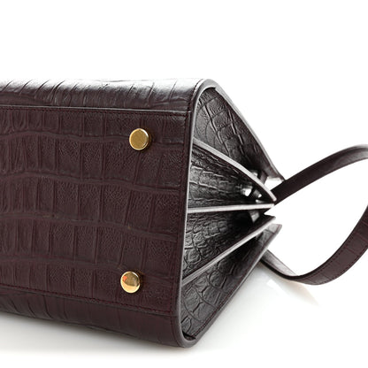 Calfskin Crocodile Embossed Small Sac De Jour Amarena