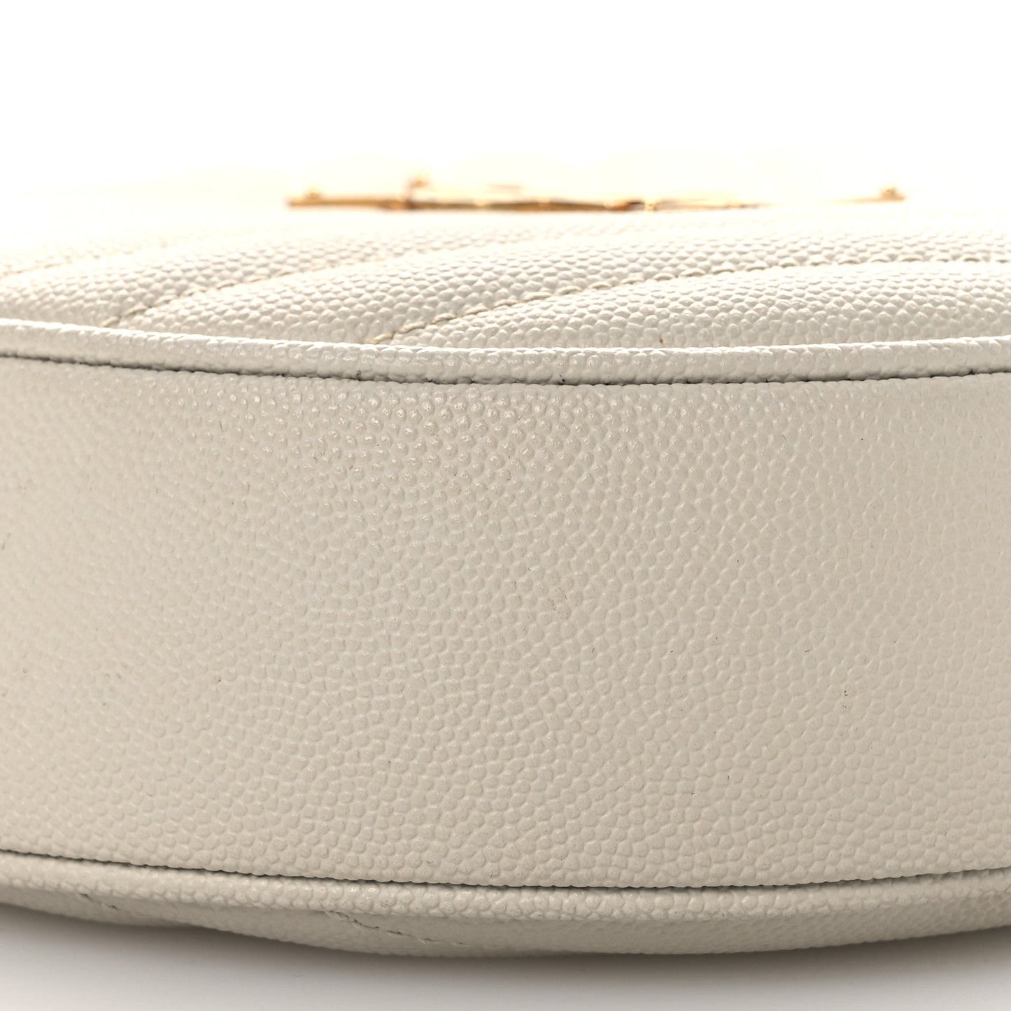 Grain De Poudre Matelasse Chevron Quilted Round Vinyle Camera Bag Crema Soft