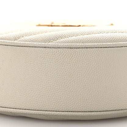 Grain De Poudre Matelasse Chevron Quilted Round Vinyle Camera Bag Crema Soft