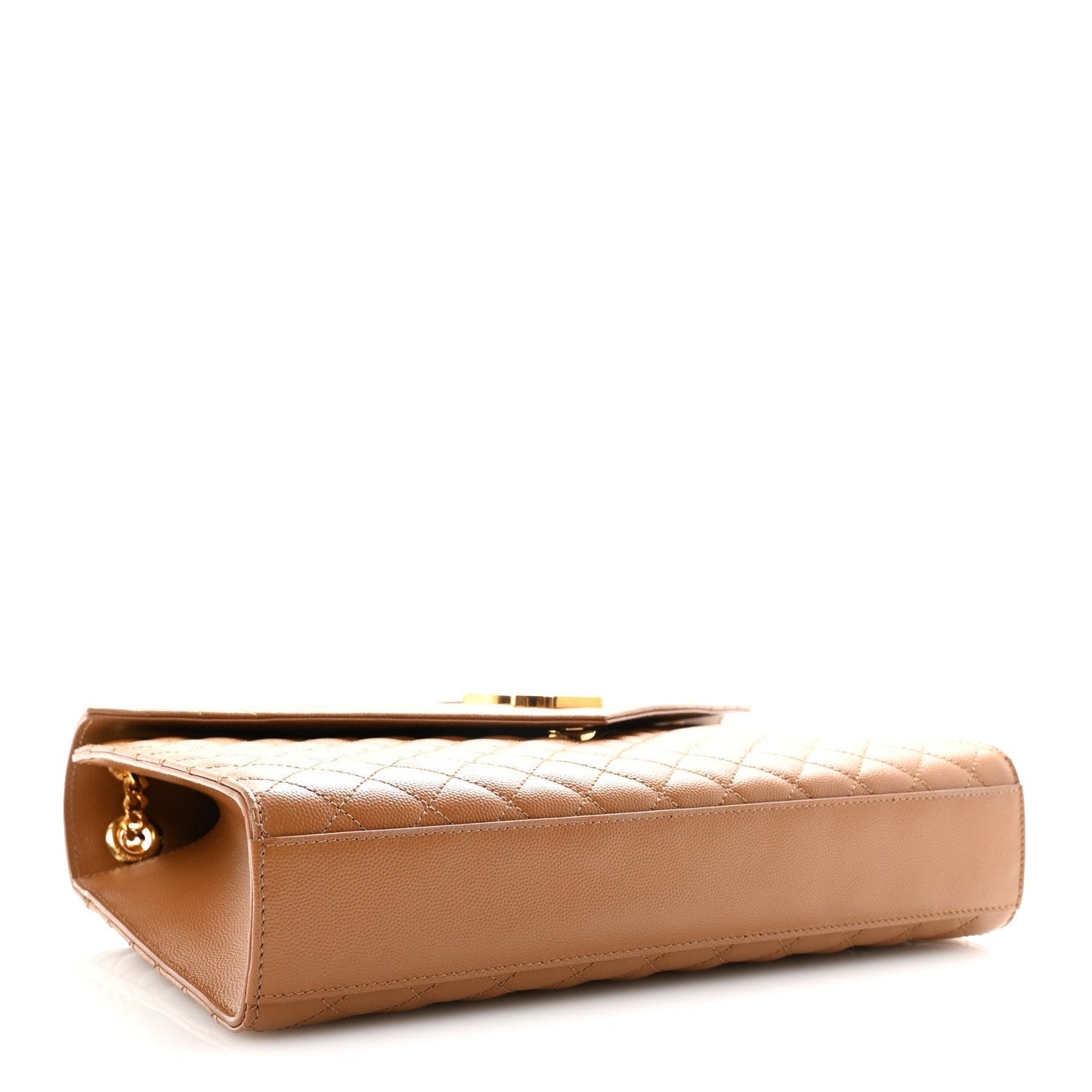 Grain De Poudre Textured Mixed Matelasse Triquilt Large Monogram Satchel Naturel