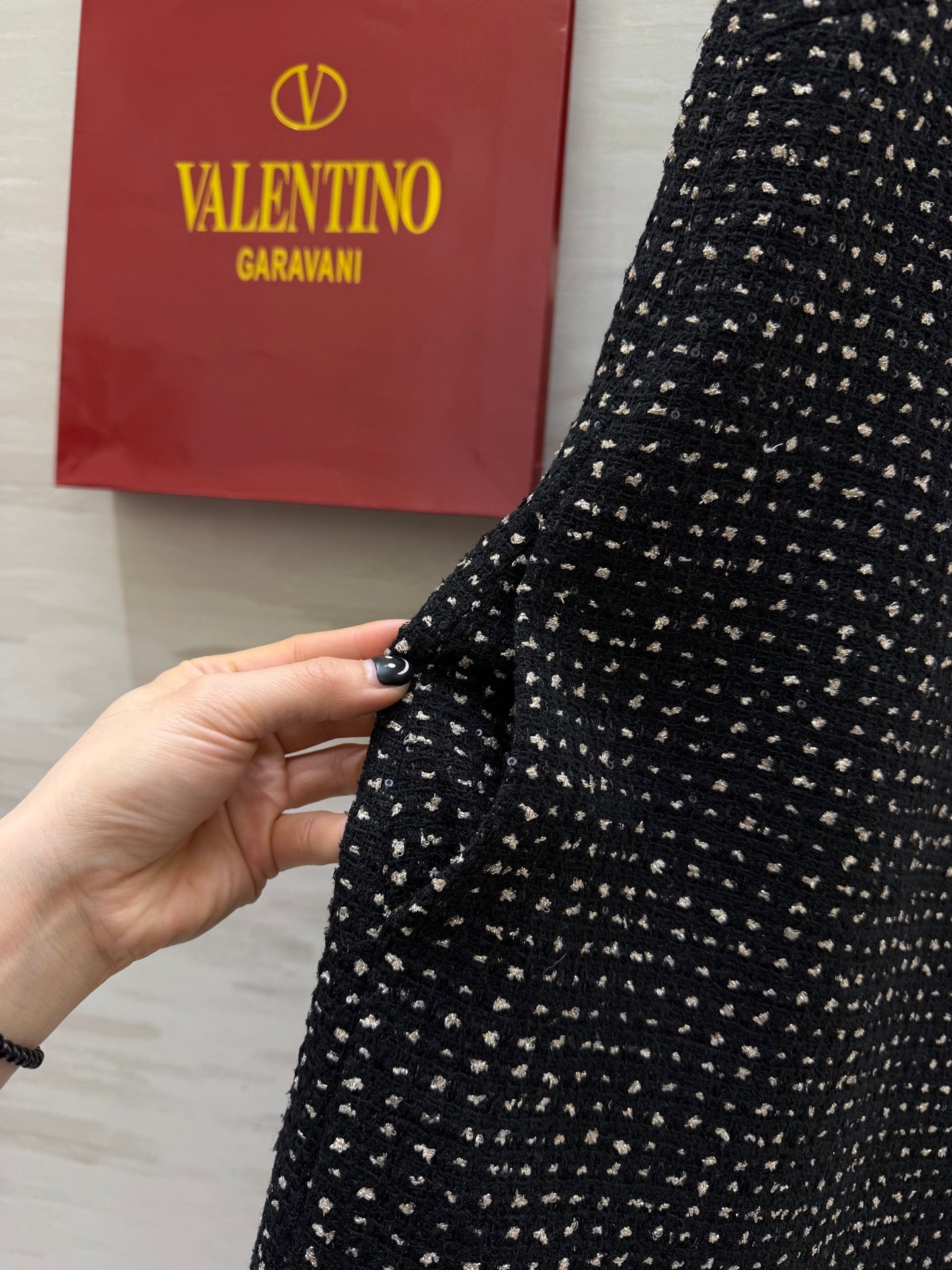 Valen 26s Rhinestone-Studded Sleeveless Dress Black Tweed 344770